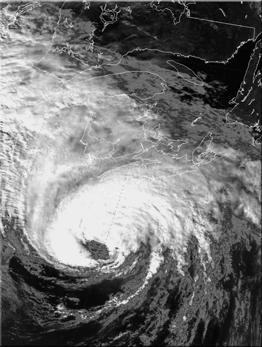 Hurricane Hortense, Nova Scotia, Sept 15, 1996 Normal leg lengths are 105nm from the eye.