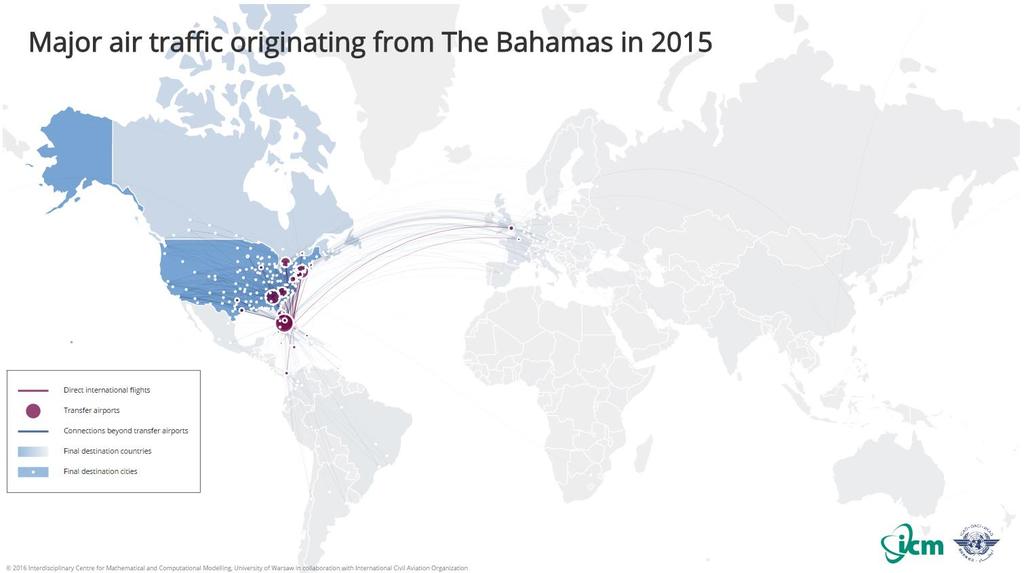 Direct vs indirect flights (The Bahamas) 103 direct nonstop routes from The Bahamas