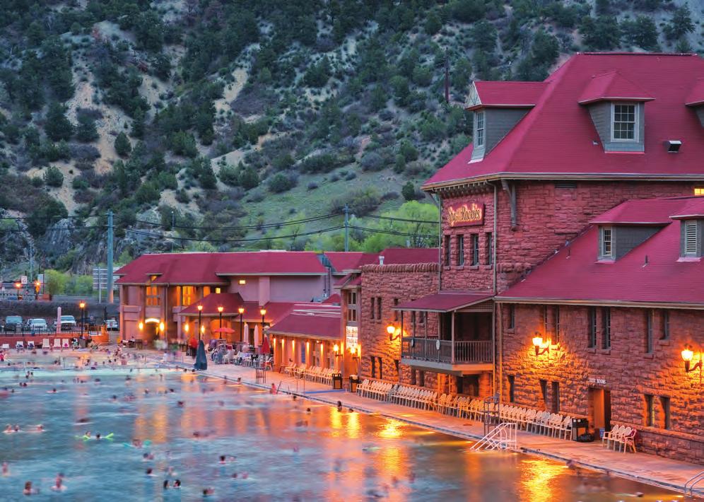 DENVER TO GLENWOOD SPRINGS, COLO. 186 miles and 3 hours and 10 minutes Top 5 Soaking Spots Colorado is dotted with incredible hot springs. Dip into some of the state s best on your trip.