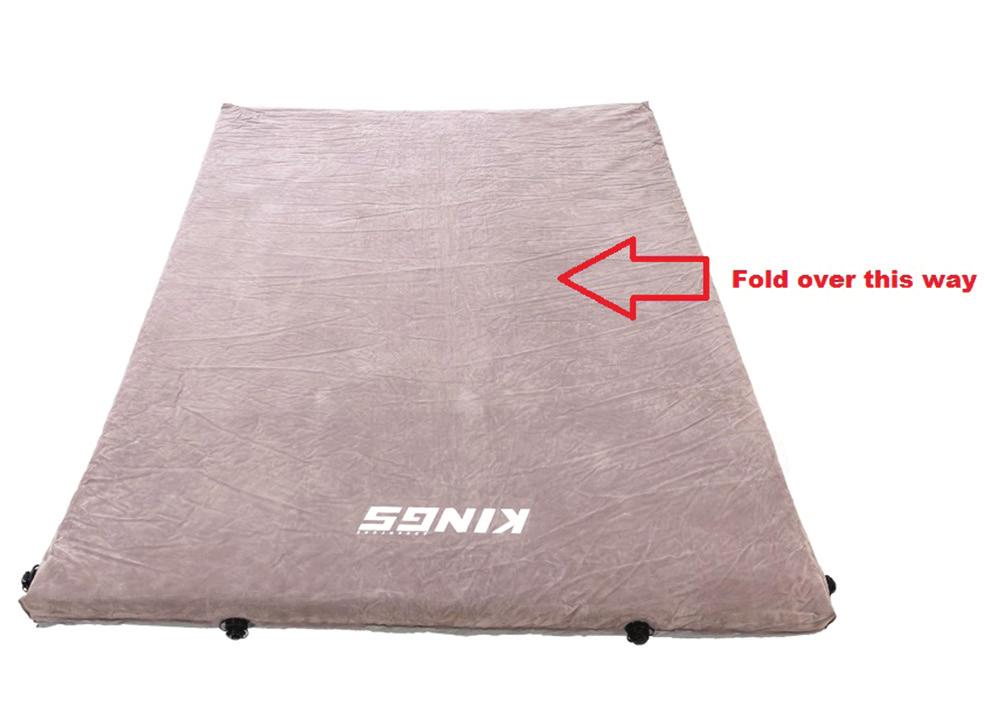 NOTE: Steps 3, 4 and 5 are recommended to be done with 2 people. 4. Tightly roll the mattress up in the direction towards the air caps.