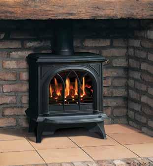 Gas Huntingdon 30 Gas Huntingdon 30 conventional flue with coal-effect in Matt Black Gas Huntingdon 30 with log-effect in Ivory enamel The Gas Huntingdon 30 combines refined styling with efficient
