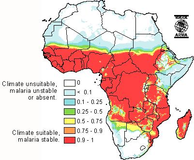 Theoretical distribution of malaria
