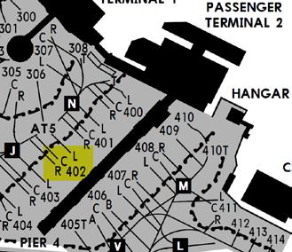EIDW / DUB DUBLIN INTL DUBLIN, IRELAND IATA ICAO TERMINAL MAP AND GATE LOCATIONS DUB GATES COMMON USE DUBLIN DUB EIDW PRIMARY TERMINAL 2 STAND 402C General Contact Operations when on ground prior to