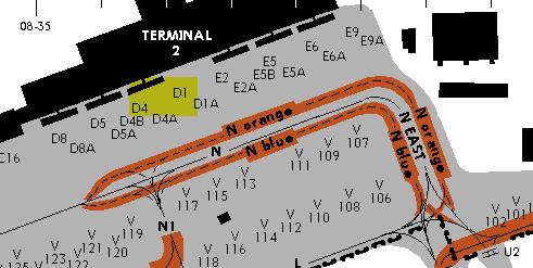 EDDF / FRA FRANKFURT/MAIN FRANKFURT, GERMANY IATA ICAO TERMINAL MAP AND GATE LOCATIONS FRA GATES D1, D4 FRANKFURT FRA EDDF General Use minimum power necessary when taxiing on apron/ramp area Arrival