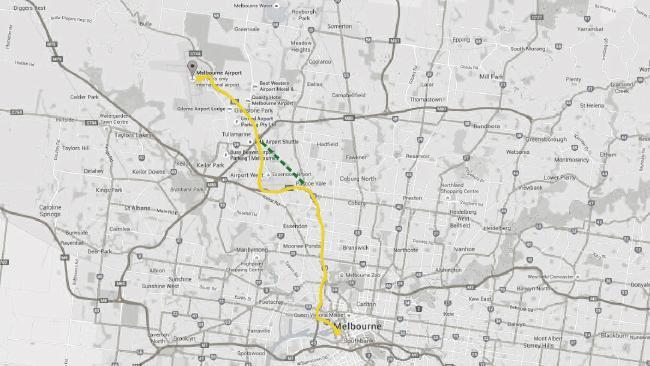 Mono Rail route map for the proposed Mono Rail Melbourne to the Airport. Intelligent transport systems of the future may help resolve the problem.