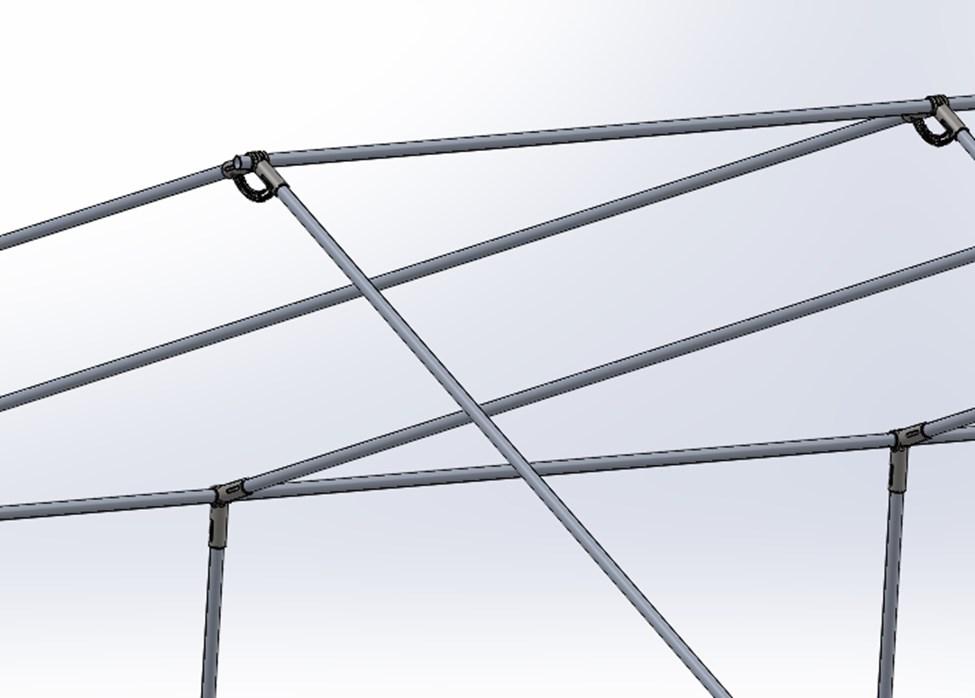 Figure 2: An example of the tent structure skeleton that was designed in SolidWorks.