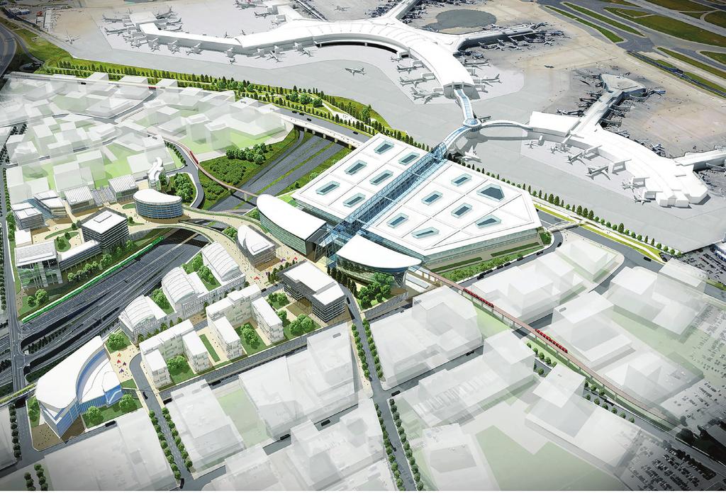 5 Regional Transit Centre The Master Plan outlines plans for a new Regional Transit Centre on airport property, which is key to increasing the share of passenger and employee trips to the airport by