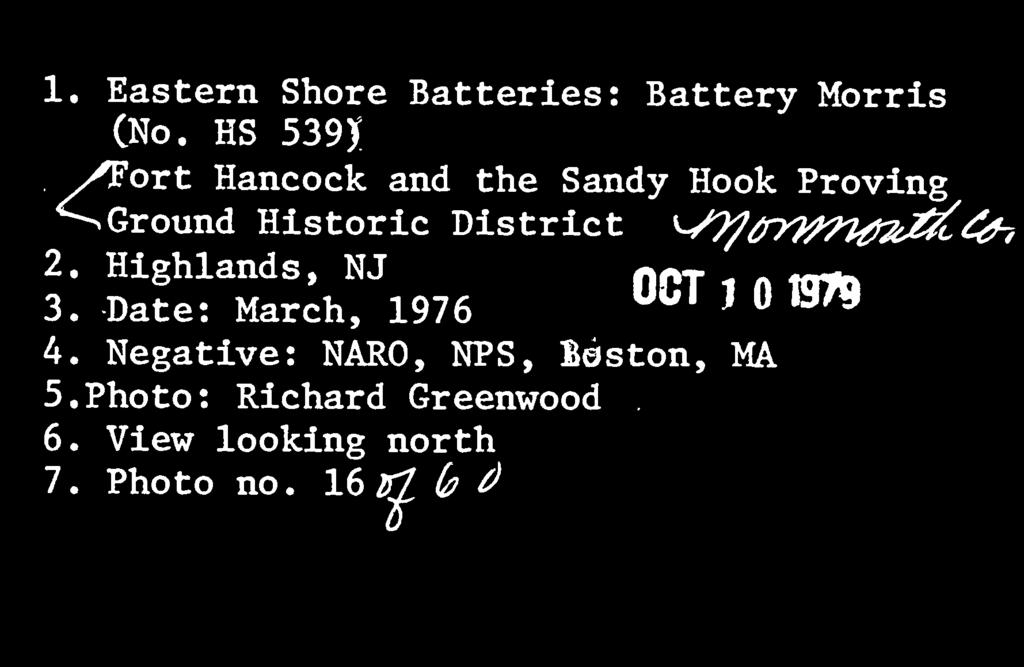 District 2. Highlands, NJ OCT 1 A 3. Date: March, 1976 UU J 4.