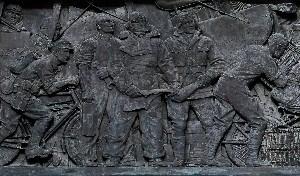overseas A ten-metre-long bronze relief, over the west door