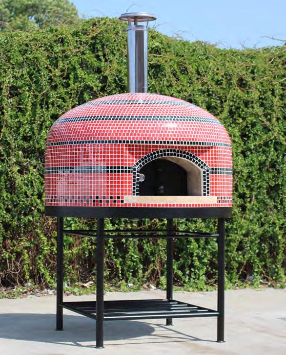 pipe in the center of the dome. This ventilation method evenly and efficiently heats the oven dome and maintains the high temperatures required for baking Pizza Napoletana.