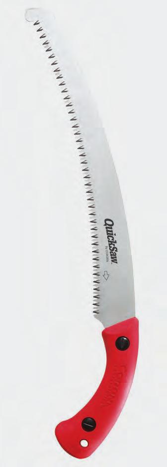 Fixed-blade pruning saws make short work of moderate-sized limbs up to 10 inches thick, without the noise or smoke of a