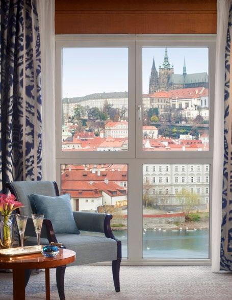 Select rooms feature handpainted ceilings and views of the Charles Bridge and Prague