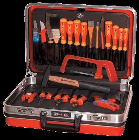 -Electronic Service-Case protection 82oo A case with the basic equipment of common safety tools Case made from deep-drawn, impact-resistant, grained red plastic, with sturdy aluminium frame,
