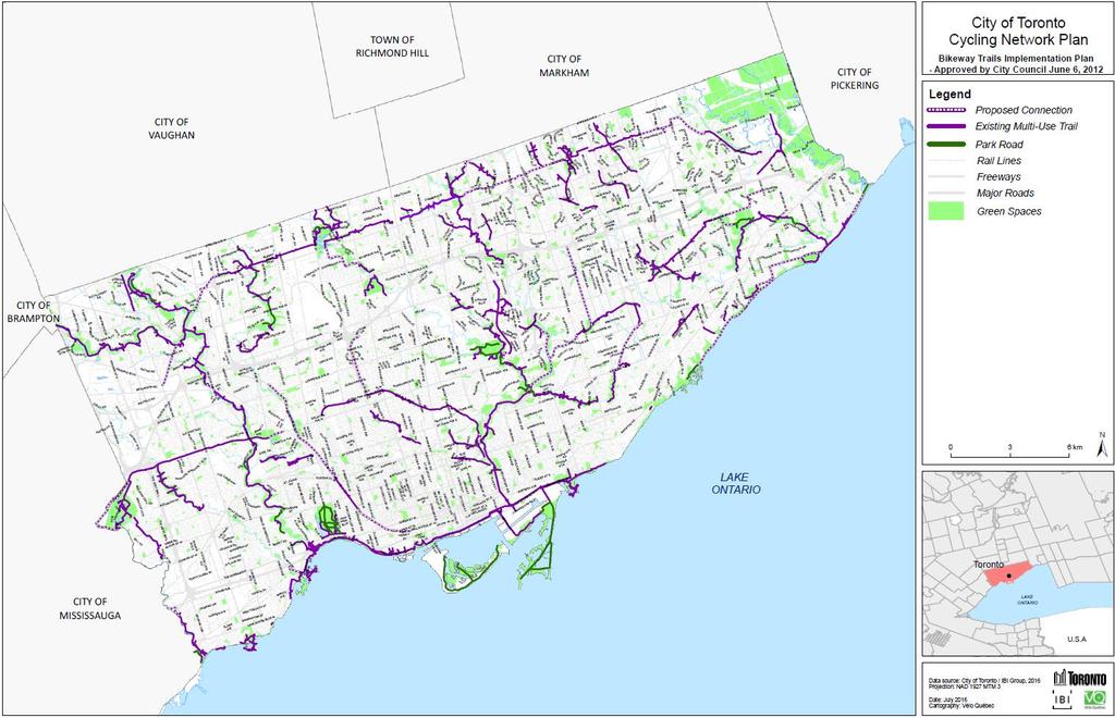 Existing and Proposed Multi-use Trails in Toronto