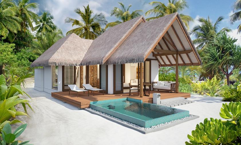 POOL VILLAS 100 m² with a 09 m² Plunge Pool The Pool Villas are the signature land accommodation units at Adaaran Prestige Aarah offering exclusivity and truly are a cut above the rest offering the
