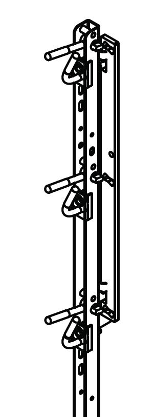 Locking Your Trimmer Rack is designed so that all three trimmers can be locked on the pole using only one padlock (not included).
