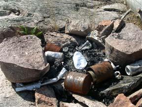 Figure 24.2: Garbage left behind by campers. Photo by A. Kirch.