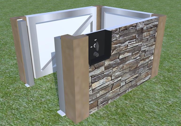 Placing the Fire Pit table 1. Remove access door 2. Remove the base from the box 3. Move the base without door to desired location and set into place. 4.