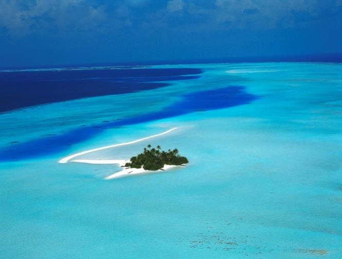 Aerial Rihiveli Sunrise Island - Image Courtesy of Asia Pacific Superyachts Maldives The flat islands are formed from coral layers, the highest point rarely being more than 6 above sea level.