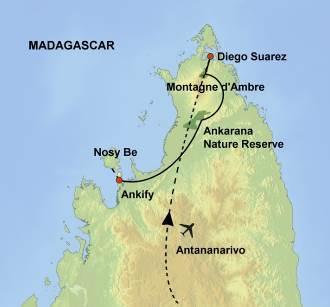 Madagascar North Adventure HIGHLIGHTS Antananarivo, Montagne d Ambre National Park, Ankarana nature reserve with its tsingy and caves, Nosy e (A further extension in Nosy e is possible) QUICK FACTS