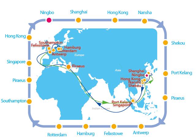 Asia North Europe AEU1 AEU2 AEU3 AEU5 AEU6 AEU7 EPIC1 EPIC2 Connecting extensive feeder network Via Piraeus to cover more Mediterranean, Black Sea and Adriatic ports Providing fastest and superior