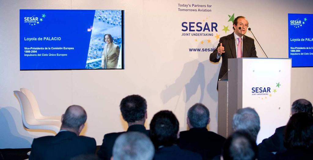 PARTNERSHIP The SESAR Joint Undertaking, Public- Private Partnership: a première - Innovation from the private sector, and - Public financial stability with enforcement power Budget: 2.