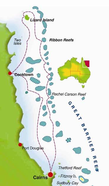 4 Night Great Barrier Reef Cruise - Tour Code CC4 Cairns Lizard Island Cairns Day 1: Cairns 4:00pm: Board your Coral Princess Cruises small ship for a 5:00pm departure from Cairns.