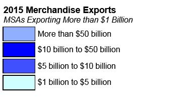 U.S. Metro Area Exports in 2015 In 2015, merchandise trade exports to the world from the 388 U.S. Metropolitan Statistical Areas (MSAs) totaled $1.