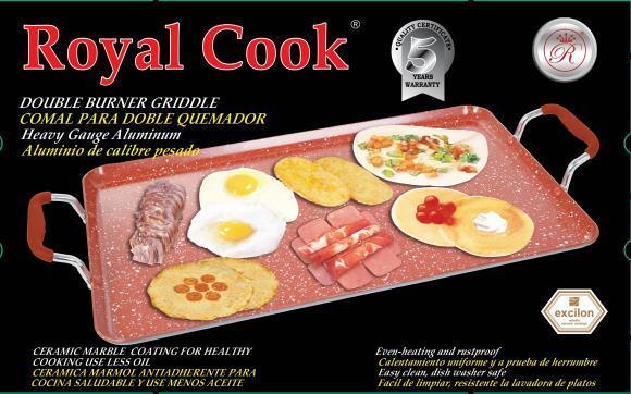 MARBLE DOUBLE GRIDDLE WITH SILICONE HANDLES; SPATULA 19" x 11" 8 27.5 lb 1.66 cu.