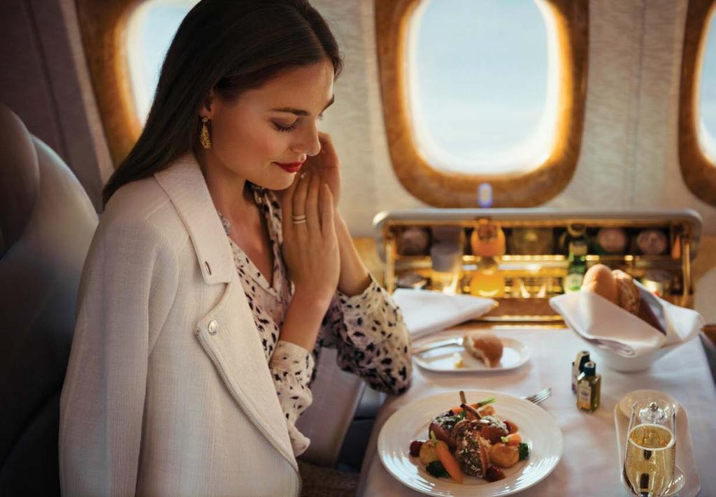 Taste your way around the world Experience cuisine and service worthy of the world s finest restaurants in Emirates First Class, with a range of carefully selected and prepared dishes available on