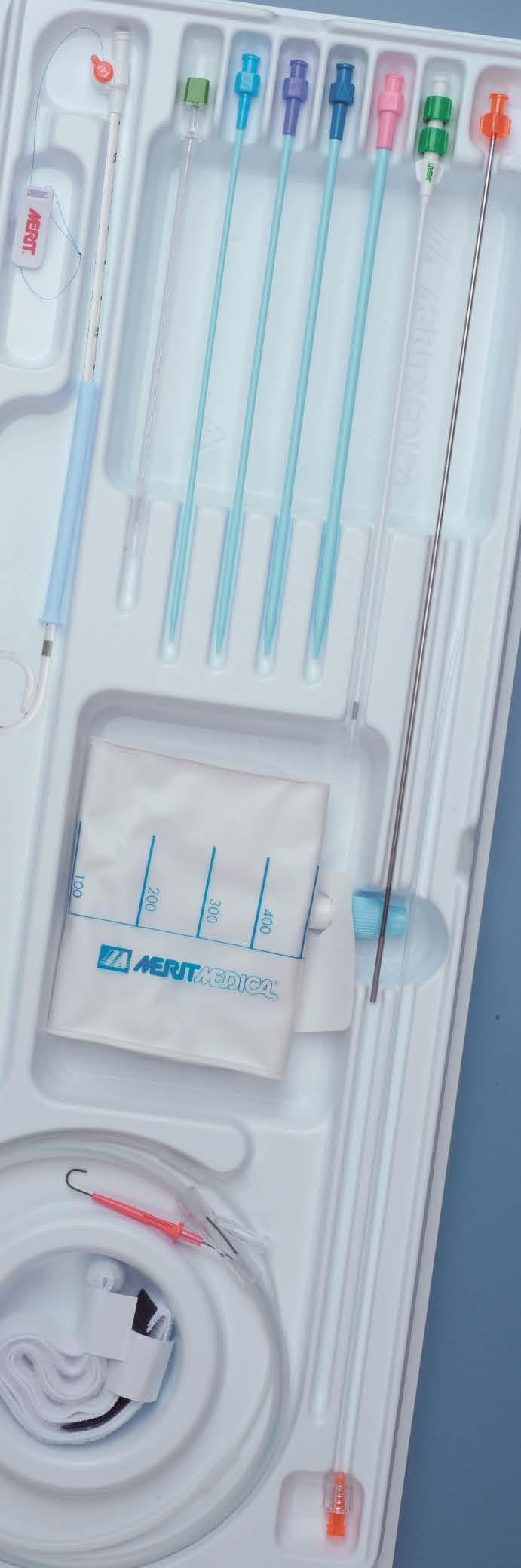 Drainage Catheter Trays Conveniently containing the ReSolve Locking Drainage Catheter, MAK-NV Introducer System, Merit Drainage Depot Drainage Bag, and dilators, the ReSolve trays offer all you need