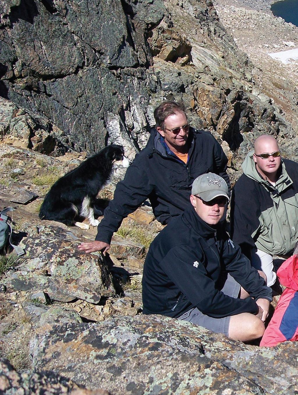 More than 12,000 feet up, the summit team gathers on the Continental Divide.