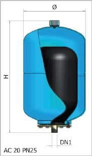 AFCE radni 10 bar radna temperatura 10 C +99 C Hidroforske posude kapaciteta od 3 do 00