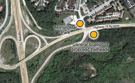 Map 7 Recommendations Morningstar Park Trailhead and Trails A trailhead should be situated at Morningstar Park as a gateway to the trail system along Highway 11 (also refer to Trails Map