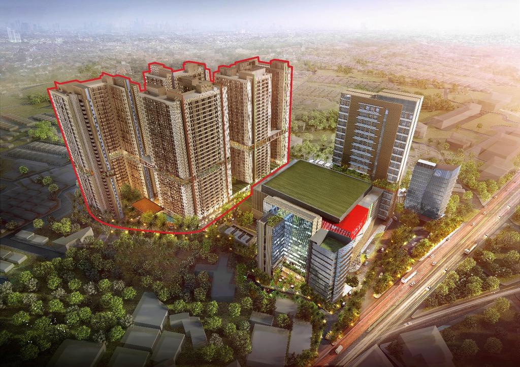 The Bekasi project, a quality landmark mixed-development, will consist of five 32-storey residential towers (approximately 5,600