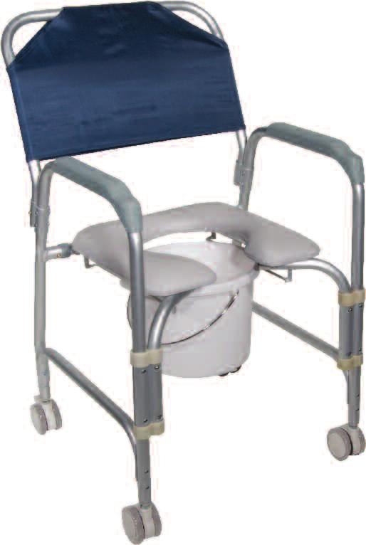 Folding, Portable, Upholstered Commode with Wheels and Drop Arm 10 COMMODES To order call toll free: 877.224.