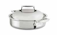 d7 Stainless Collection Continued NEW! SKILLET The All-Clad Stainless French Skillet offers a large cooking surface and round sides that hold in heat and liquids.