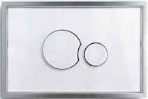 SANITARY SYSTEMS / FLUSH PLATES ECLIPSE FLUSH GLASS PLATE TRF1215E Finish: White plate & buttons Material: Toughened safety glass Polished stainless steel frame Recessed mounted ECLIPSE FLUSH GLASS