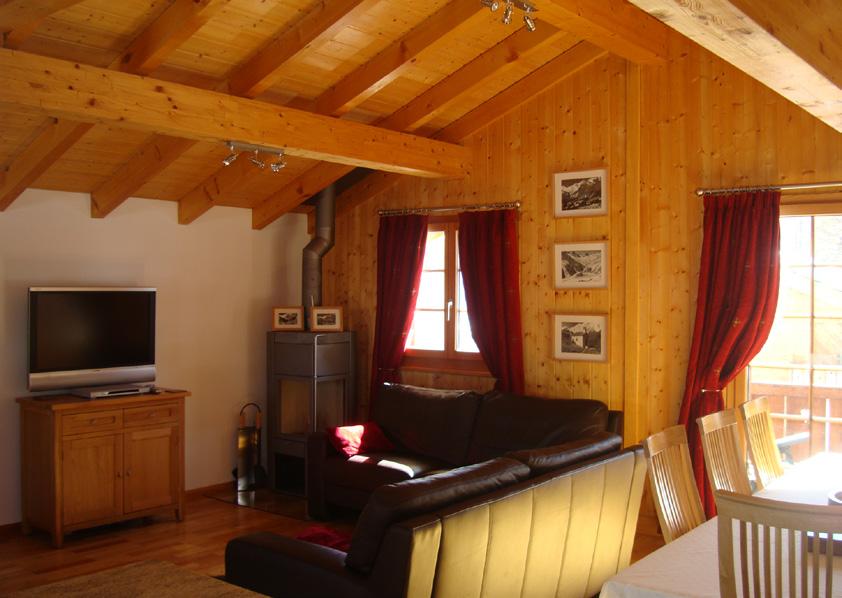 Property The Mountain Village Chalet is a traditional alpine residence located in the sunny Wildi area of Saas Fee.