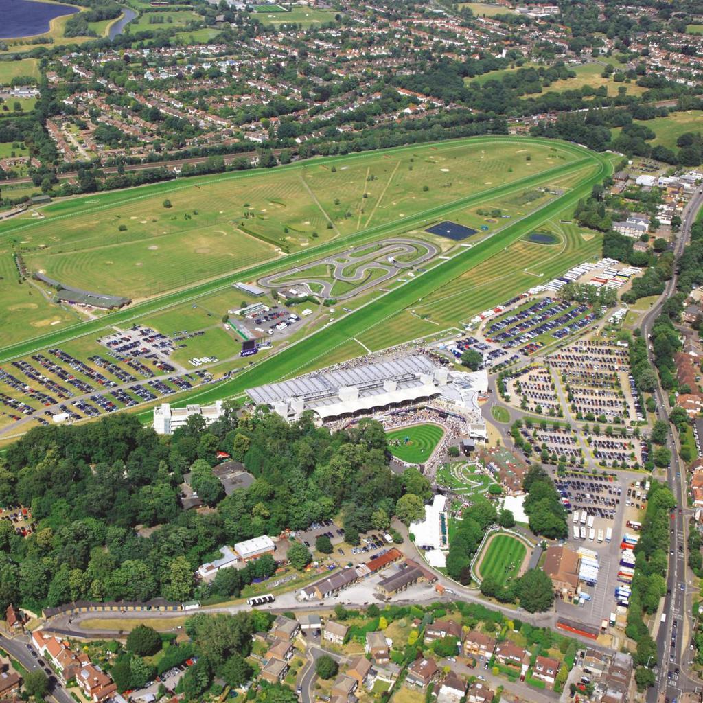 SANDOWN PARK EXHIBITIONS HOW TO FIND US HOW TO FIND US The racecourse is located in a picturesque parkland setting in the town of Esher, Surrey.