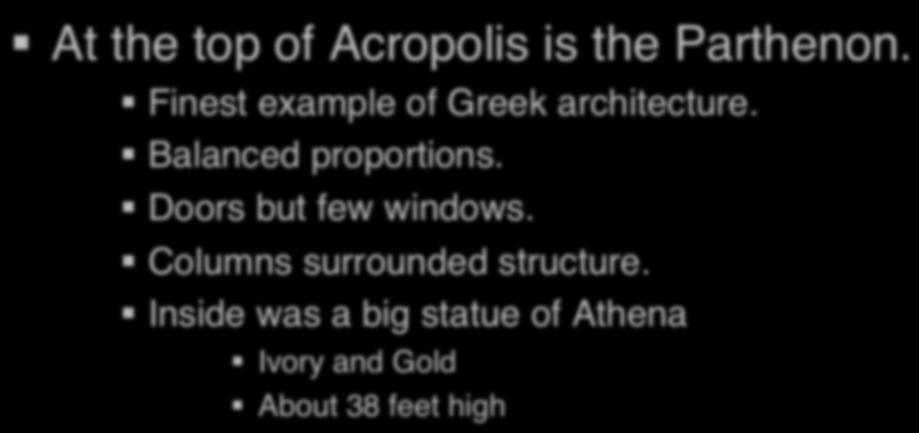 " Nearby is a tall bronze statue of the Goddess Athena.