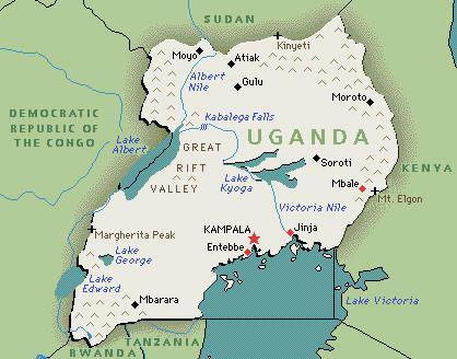 About Uganda Size - about 236,040 sq km Location - Uganda is a land locked country located in East Africa.