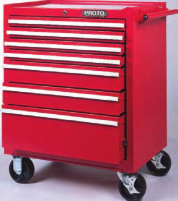 *Without casters TOOL BOXES 44110 7 DRAWER ROLLER CABINET 8,560 cubic inch capacity. Includes 5" x 2" casters. 44110 No.