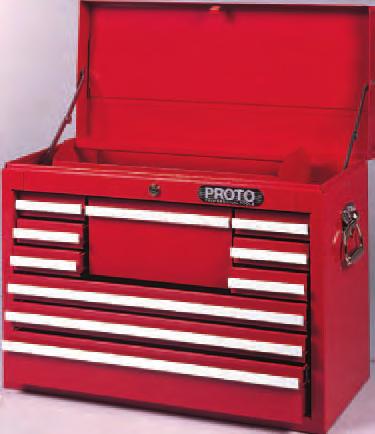 100 lbs. 44116 10 DRAWER REAR LOCKING TOP CHEST 4,203 cubic inch capacity. Rear-locking drawers. Includes tote tray. 44116 No.