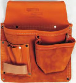 LEATHER TOOL POUCHES & LEATHER HOLDERS TOOL ORGANIZERS 11-POCKET PROFESSIONAL CONSTRUCTION POUCH 2 extra capacity, deep flared main pockets, 2
