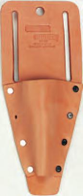 Description 95110 Right hand heavy-duty, top grain moccasin leather (pictured) 95111 Economy split grain leather TOOL LEATHER HOLDER 2 3 4" x 8"