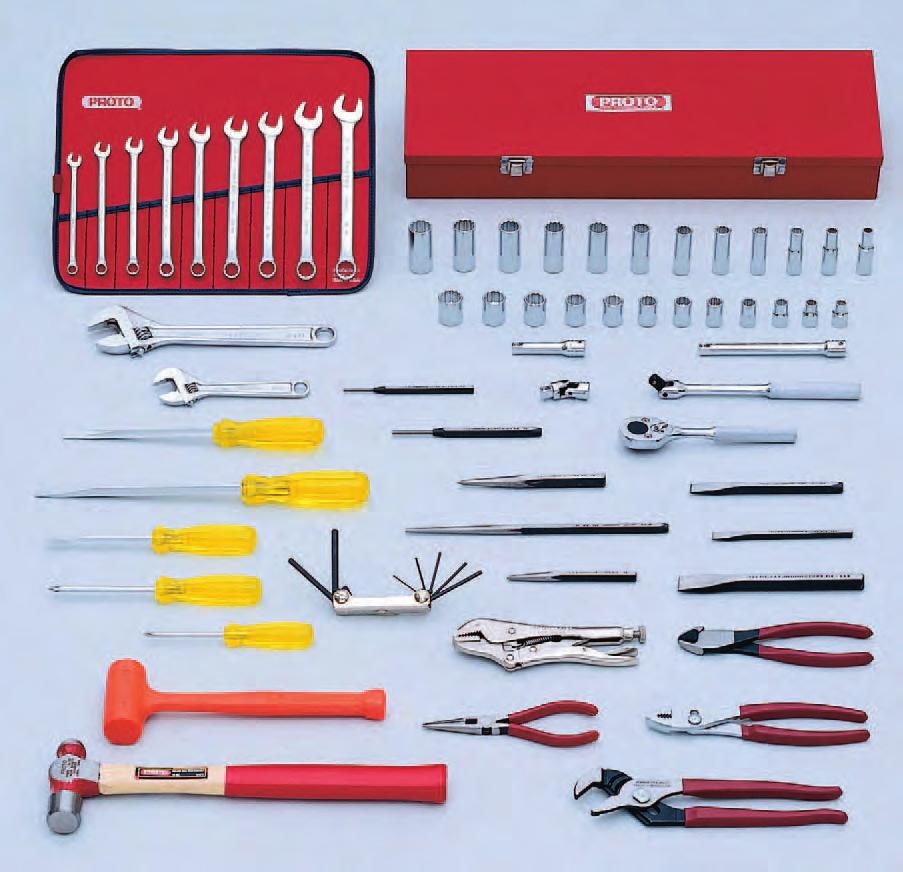 31 Sockets & Accessories 17 Wrenches 10 Striking & Struck Tools 5 Pliers 7 Screwdrivers 7 Miscellaneous Tools 77