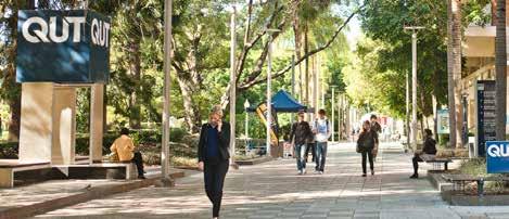 The Gardens Point campus sits on the edge of the Brisbane CBD and is bordered by abundant green parklands and the Brisbane River, while the Kelvin Grove campus lies in the heart of the bustling