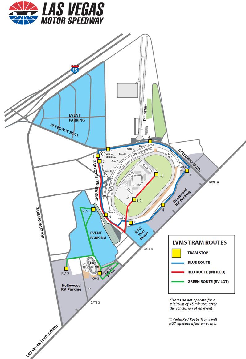 TRAM MAP: See page 9 for alternate methods of accessing the infield after