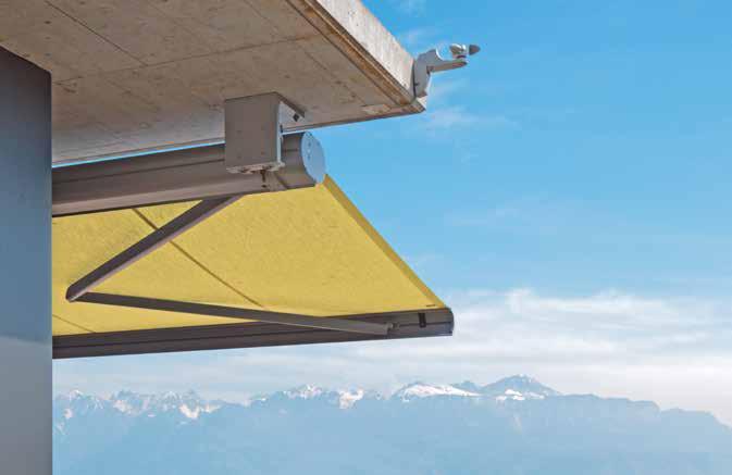 Possible applications The cassette awning KGM 20 is available in sizes up to 20 metres wide and with 4 metres of support-free overhang.